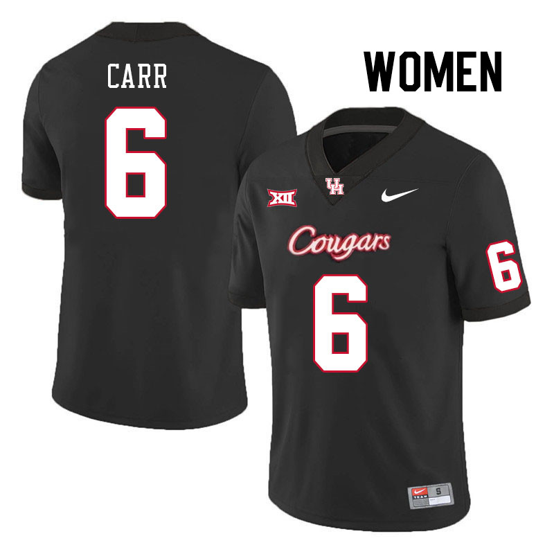 Women #6 Maliq Carr Houston Cougars College Football Jerseys Stitched-Black